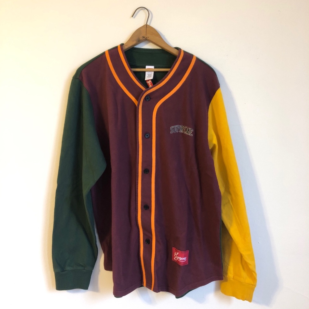 Supreme Color Block Baseball Top